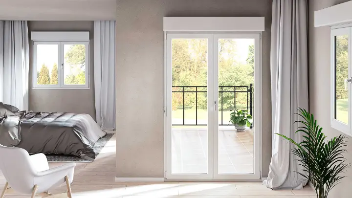 Dormitorio con puerta balconera 201 blanca