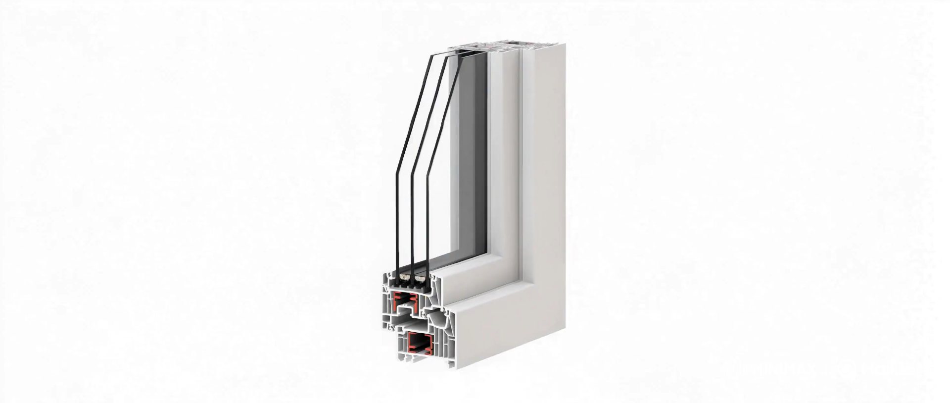 Despiece de una ventana de PVC: triple vidrio, juntas y perfil multicámara